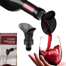 Bar Tools 2 in 1 Wine Stopper Aerator Pourer Aerating Red Wines Bottle Pourers Premium Reusable Leakproof Preserver Keep Fresh Wines Accessories Gifts For Women Men