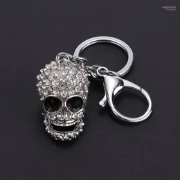 Keychains European And American Style Skull KeyChain Big Crystal Purse Bag Ornament Car Key Accessories Men Women Fashion Pendant Enek22