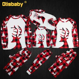 Pijamas de Navidad Conjuntos familiares a juego Madre Hija Padre Hijo Ropa Bebé Elk Romper 220822