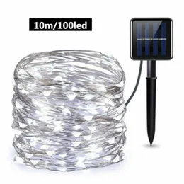 Party Decoration 6M 60/10M 100 LED Solar Light Outdoor String Lights Waterproof Copper Wire Christmas Ornament