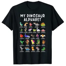 Types of Dinosaurs Alphabet Dino Identification T Shirt Cute Tee Tops for Kids Children Customized Products 220623