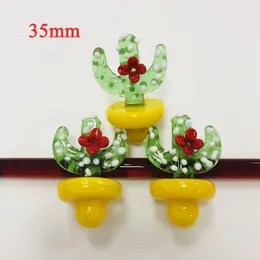 Beliebte Cactus UFO 35mm Glas Carb Caps Raucherzubehör Tabak Solid Dab Tools für Quartz Banger Nails