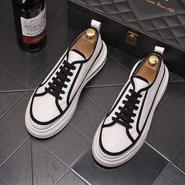 2022 Fashion Designer Leather Men Wedding Dress Party Shoes Luxury White Air Cushion Lace-Up Casual Sneakers Platform Round Toe Business Driving Walking Loafers