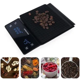 3 kg Digital Electronic Kitchen Jewelry Scale Coffee Drip LED Display Time Accessories Tool Y200531