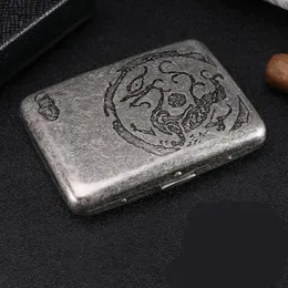 pipe antique silver metal cigarette case used technology men's portable compression moisture proof wind proof