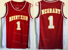 Männer High School Wildcats Mountzion Basketball Tracy McGrady Trikot 1 College Team Rot Weiß Farbe Reine Baumwolle Für Sportfans Universität Atmungsaktiv genäht