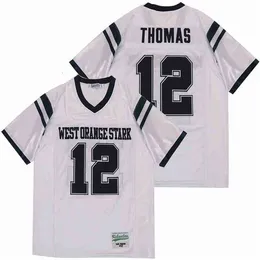 Chen37 Hot High School West Orange-Stark 12 Earl Thomas Football Jersey Men Team Away White Pure Cotton Embroidery Bringable High Quality
