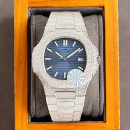 Diamant-Uhr, 40 mm, automatische mechanische Herrenuhr, Diamant-Lünette, Saphir-Edelstahl-Armband, Business-Armbanduhr, Montre De Luxe