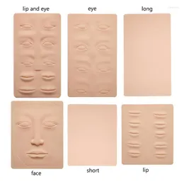 Kits de armas de tatuagem silicone 3D maquiagem permanente prática de treinamento pele falsa olhos em branco lábios rosto para máquina de microblading iniciante 1p