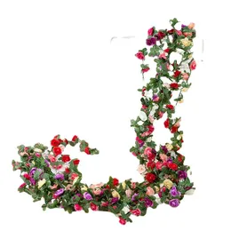 Konstgjorda blommor Fake Rose Vine Flower Hanging Roses Wreaths For Home Hotel Office Wedding Party Decoration