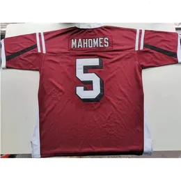 Chen37 rara maglia da calcio uomo gioventù donna vintage 5 Patrick Mahomes Whitehouse High School MAGLIE taglia S-5XL personalizzata qualsiasi nome o numero