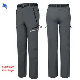 Personalizza pantaloni da trekking uomo primavera inverno pantaloni softshell da esterno impermeabile caldo pile campeggio sci arrampicata abbigliamento 220613