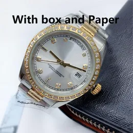 2022 Новый дизайн 41/36 / мм Мужские автоматические часы с коробкой и бумагами Светящиеся сапфировые Водонепроницаемые наручные часы Полностью из нержавеющей стали Роскошные классические часы