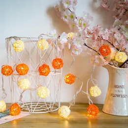 سلاسل LED سلسلة خفيفة الكرة راتان جنية حديقة إكسترلة ستارة Twinkly شجرة مصباح الزفاف