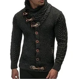 Klassische Strickjacke Pullover Mantel Männer Herbst Winter Pull Homme Solide Pullover Lässige Warme Stricken Jumper Pullover Männliche Taste Pullover T200402