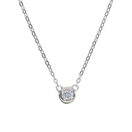 Ketten Sehr kleine 4-5 mm Lünette Cz Charm Zarte dünne Kette Choker Damen Mädchen 925 Sterling Silber HalsketteKetten