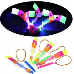 Spot goods LED Flier Flyer LED Toys Flying Amazing Arrow Helicopter Umbrella Kids Shot Light-Up Parachute Gifts