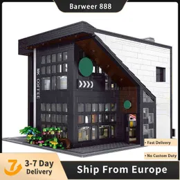 Block MOC Block MK16036 Coffee Shop Modern Cafe Modular City Street View Building Blocks Bricks 2803pcs 86005 MOC-45635 Coffee House Toys Gift T230103