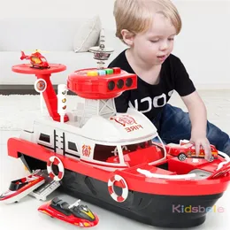 Barn leksaker simuleringsspår tröghet båt diecasts leksaksfordon musik berättelse ljus leksak fartyg modell leksak bilparkering pojkar leksaker 220317