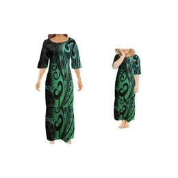 Polynesia Puletasi Mor och dotter klänning Familj Matchande kläder mamma flickor klänningar mamma mamma och mig kläder vestido 220706