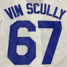 67 Vin Scully Jersey Voice 1950 2016 Patch White Blue Grey Black