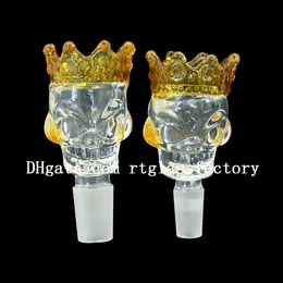 Newest skull Style Glass Bowls 12mm&7mm Male Thick Big Bowl Hookahs Piece For Water Bongs