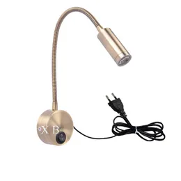 Table Lamps Desk Lamp 3W With EU Plug Reading Light Eye-Care LED Bedside Baby Night Wall AC85-265VTable