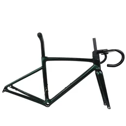 Fulla interna kablar Carbon T1000 BSA Disc Road Frame TT-X33 Separat stam och styr Chameleon Paint YS3068