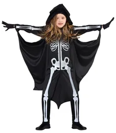 Batman Boy Girl Costume Halloween Kids Costumes Cape Bat Cape Witch Skull Cosplay Clothes Suitable for height 100CM-150CM