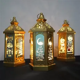 Outros suprimentos de festa festiva Ramadan Lamp EID Mubarak Ramadan Party LED Lanternas penduradas 14x28cm Luzes quentes Islam Muslim Event Decorationsa CPA2746