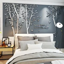 Wall Stickers Creative Tree Acrylic 3D Paste Living Room Sofa TV Background Decoration Self-adhesive PaintingWall StickersWall