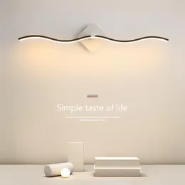 Lâmpada de parede simples LED moderna LED AC90-260V Montado para o espelho da mesa do banheiro Sconce Branco Whitewall preto
