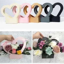 Confezione regalo Regali per il giorno Imballaggio Romantico Decorare Sacchetti di carta per la mamma Scatola per imballaggio di fiori Scatola per disposizione di rose portatile Regalo