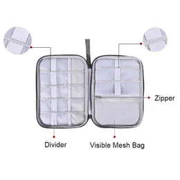 Storage Bags Portable Zipped Travel Organizer Pouch Headphone Holder Document Organiser Cable Charger BagStorage