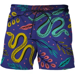 Summer Men Scasual Shorts 3D Węża Węża Spodnie Kobiety/mężczyźni pływanie Surfing Szorki mężczyźni zabawne sporne spodnie mężczyźni odzież 220624