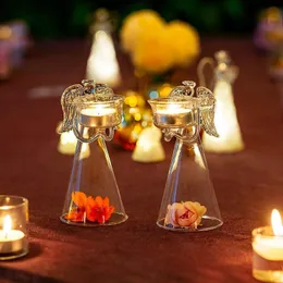 Kerzenhalter 1 Stück Weihnachtshalter Dekor Dekoration Winkel Kerzenständer Hochzeit Klare Tasse in transparentem kleinen Zylinder