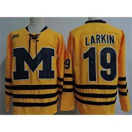 Mthr Michigan Wolverines＃19 Dylan Larkin Hockey Jersey Embroidery Stitched任意の数字と名前Jerseys 39 Dexter Dancs 14 Nick