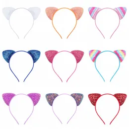 Cute Baby Cat Ears Sparkling Headband Cloth Wrapped Iron Kids Girls Hair Accessories Wholesale 1 65xt E3