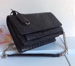 Top Designer Handbags Genuine Leather Shoulder bags Crocodile pattern Crossbody bags Luxury women bag Designer purse Female Blosas