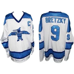 Nikivip Ross Sheppard High School Thunderbirds Wayne Gretzky #9 Retro-Eishockey-Trikot, Herren-Trikots mit individuell genähten Nummern und Namen