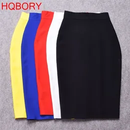 White Sexy Girl Bodycon Womens Knee Length Midi hl Pencil Office High Waist Bandage Skirt LJ200820