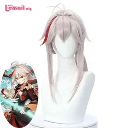 L-e-e-e-e-e-eg Wig Synthetic Hair Game Genshin Impact Cazuha Cosplay Wig Wig Straight Beige Theatreptant Women S220505