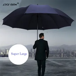 LIKE RAIN Super Large Ombrello pieghevole Rain Women Antivento Soleggiato e piovoso Paraguas Maschio Doppio Ombrello per tutta la famiglia UBY28 220426