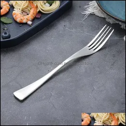 Flatware Sets Kitchen Dining Bar Home Garden Portable 5 Pcs/Set Stainless Steel Sier Western Dinnerware Cutlery Knife Dhrld