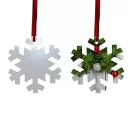 Livraison DHL Sublimation Blanc Ornement De Noël Double Face Arbre De Noël Pendentif Multi Forme Plaque En Aluminium En Métal Étiquette Suspendue Vacances Décoration Artisanat