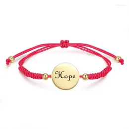 Charm Bracelets Summer Braided Red Inspirational Love Hope Dream Word Bracelet Adjustable String For FriendCharm Inte22