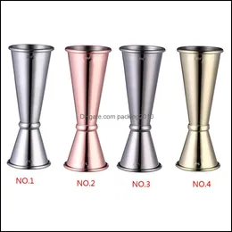 Bar Tools Barware Kitchen Dining Home Garden Stainless Steel Cocktail Shaker Single Double S Drink Mixer Wine Pourers Measurer Cup 30/60M