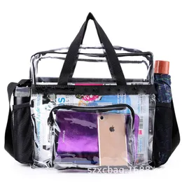 3pcs Toiletry Kits Women PVC Transparent Large Capacity Travel Crossbody Bag With Mesh Pouch Mix Color