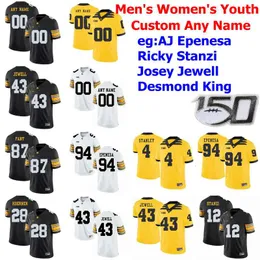 Raro Iowaﾠ Hawkeyes College Football Maglie Maglia da donna TJ Hockenson Noah Fant Toren Young Peyton Mansell George Kittle Cucitura personalizzata