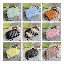 Designer de bolsas de ombro femininas de couro cinza Marmont de luxo da melhor qualidade Tamanho: 24 * 12 * 7CM